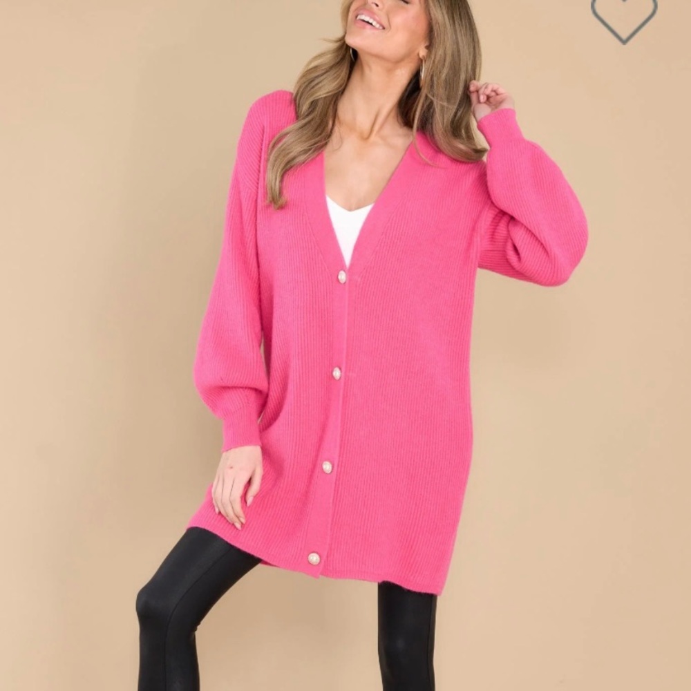Pink Oversized Cardigan